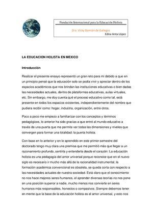 La Educación Holista En México Edna Anta
