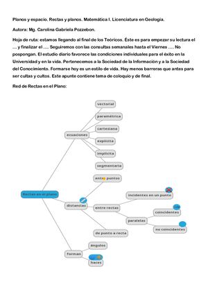 Plano y espacio. Rectas y planos. Matemática I. Geología.