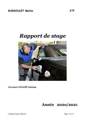 Rapport De Stage Barsoulet Melvin