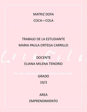 Matriz Dofa Coca Cola Mariapaulaortegacarrillo 10 3