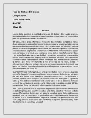 Bill Gates, Características Y Comentario