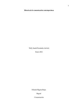 Historia De La Comunicación Contemporánea