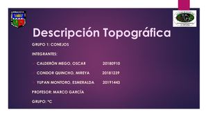 Descripción Topográfica