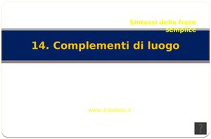 Complementi Di Luogo