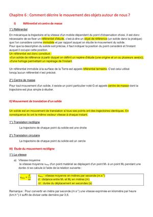 1 Sti2d Chapitre 6 Comment Décrire Le Mouvement Des Objets Autour De Nous