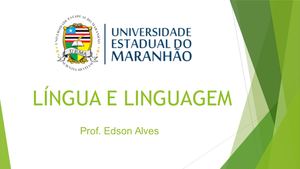 Slide Aula 2 Língua E Linguagem