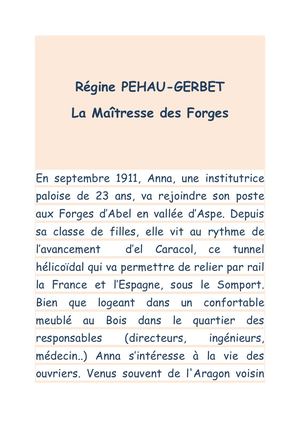La Maitresse Des Forges Régine Péhau Gerbet