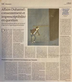 Revue de presse PPL Protéger les jeunes mineurs des crimes sexuels