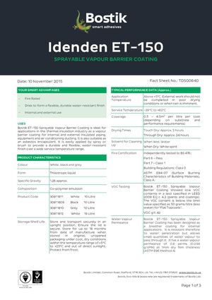 Bostik ET-150 Fact Sheet