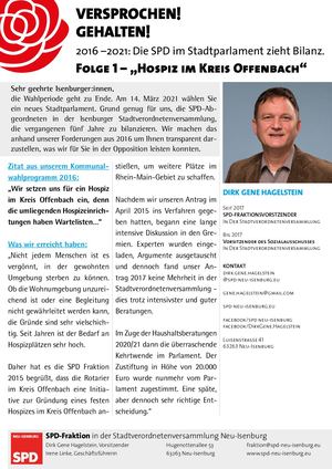 SPD Neu-Isenburg Bilanz 2016-2021 Folge 1