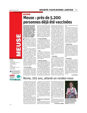 Meuse Pres De 5200 Personnes Déjà Vaccinees L'est Républicain 300121