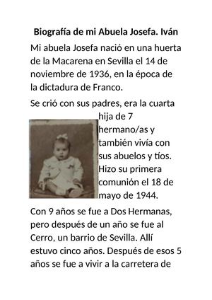 Biografía De Mi Abuela Josefa, Iván