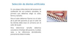 Protesis Total Removible Seleccion De Dientes Enfilado Instalación