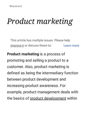 Product Marketing Wikipedia