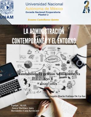 La AdministraciÓn contemporánea y el entorno