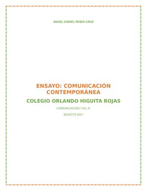 Ensayo: Comunicación contemporánea