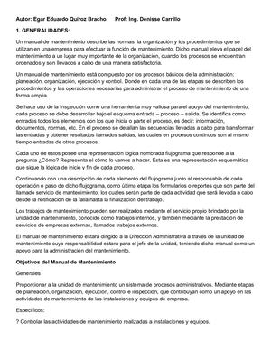 Manuales De Mantenimiento VI semestre