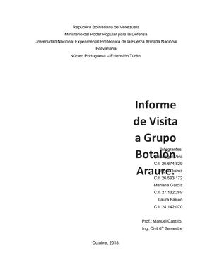 Informe Estructural De Visita A Grupo Botalón Araure VI semestre