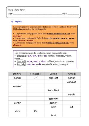 Prova Verbs Bàsica