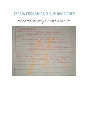Teoría Economica Y Sus Divisiones