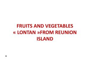 Fruit Et Legume Lontan