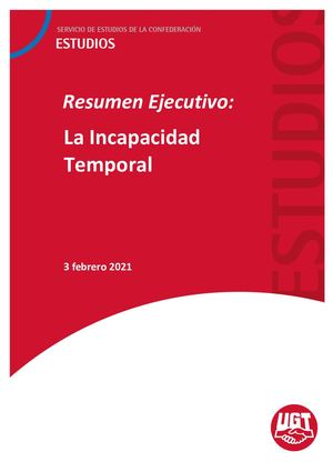 Resumen Ejecutivo La Incapacidad Temporal