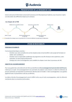 VAE : Présentation de la démarche