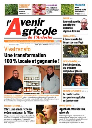 l'Avenir Agricole de l'Ardèche du 4 février 2021