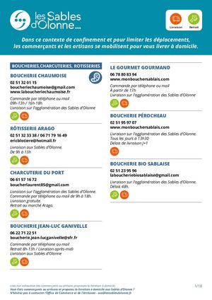 LISTE COMMERCES LIVRAISON
