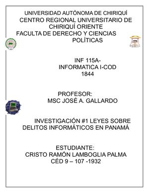 CRISTO LAMBOGLIA 9 107 1932 #1 LEYES SOBRE DELITOS INFORMÁTICOS EN PANAMÁ.