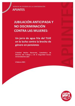 JUBILACIÓN ANTICIPADA Y NO DISCRIMINACIÓN CONTRA LAS MUJERES.