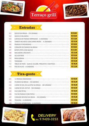 Cardapio Terraço Grill