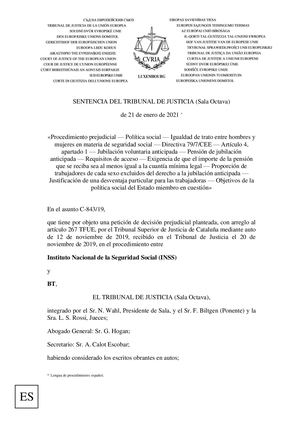 Sentencia del Tribunal Superior de Justicia. Jubilación anticipada pensión mínima.