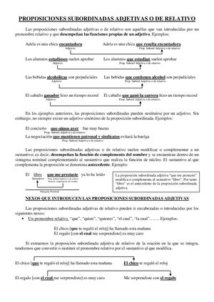 Subordinadas Adjetivas