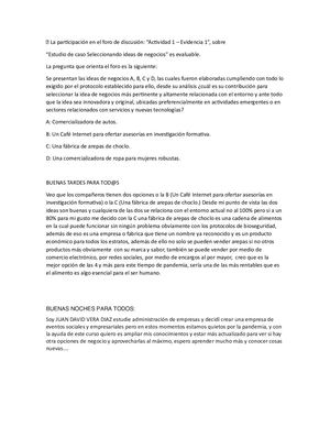 La Participación En El Foro De Discusión