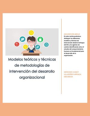Modelos teóricos y técnicas de metodologías de intervención del desarrollo organizacional