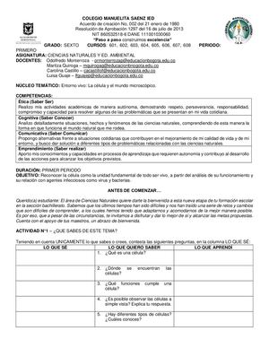 Ciencias Naturales Grado 6º