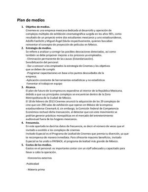 Plan De Medios Cinemex