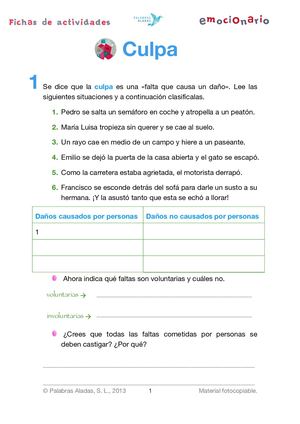 Ficha Emocionario 14 Culpa