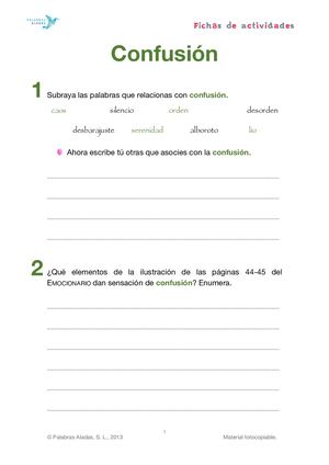 Ficha Emocionario 18 Confusion