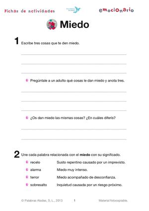 Ficha Emocionario 19 Miedo
