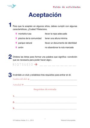 Ficha Emocionario 23 Aceptacion