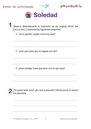 Ficha Emocionario 26 Soledad