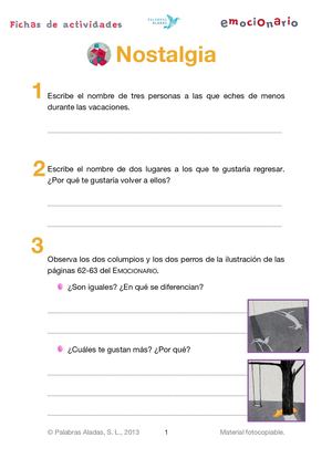 Ficha Emocionario 27 Nostalgia