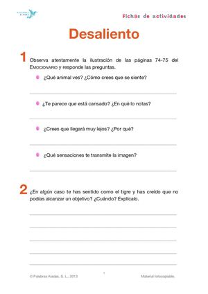 Ficha Emocionario 33 Desaliento