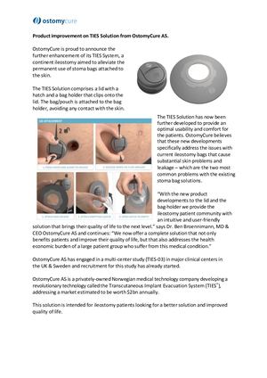 OstomyCure Press Release 201808