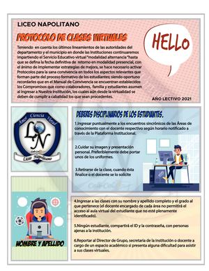 Protocolo clases Virtuales Liceo Napolitano 2021