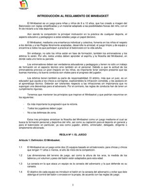 REGLAMENTO MINIBASKET