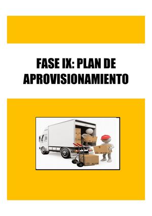 Fase Ix Plan De Aprovisionamiento