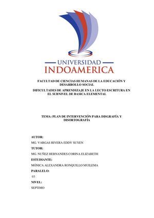 PLAN DE INTERVENCION DISGRAFIA